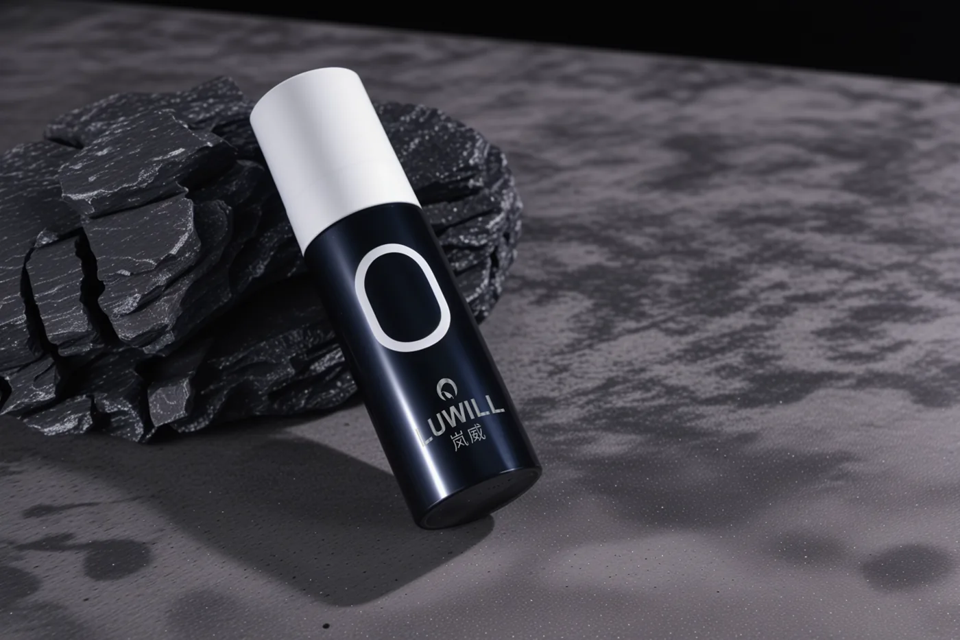 LuWill hair styling spray on a dark textured surface